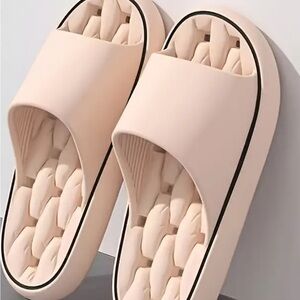 Women's Cream Slide Sandals